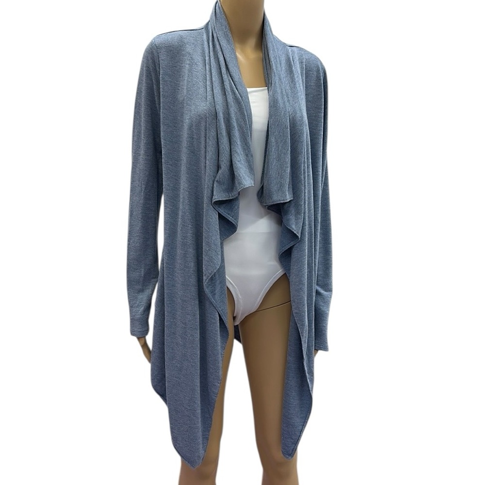 a.n.a Long Sleeve Open Drape Cascade Front Knit Cardigan Sweater Womens Medium